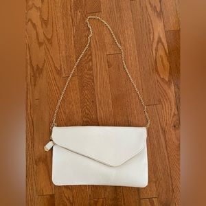 Vici dolls pearl ivory clutch handbag bag purse gold chain